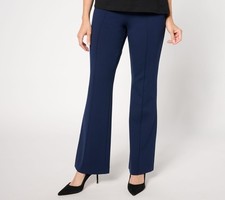 Susan Graver Regular Smart Ponte 350 High Waist Boot-Cut Pull-On Pants Navy 3X N