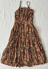 Free People Floral Boho Peasant Hippie Cottage Core Tiered Ruffle Dress Flaws XS