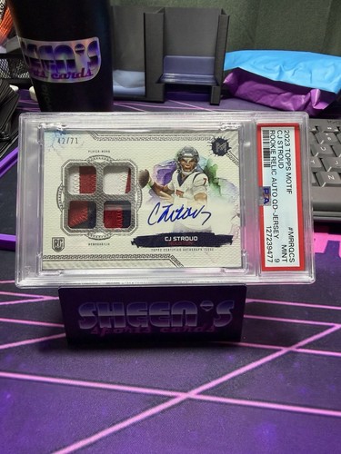 CJ Stroud /71 RPA 2023 Topps Motif ROOKIE Relic Auto Quad Patch Texans PSA 9