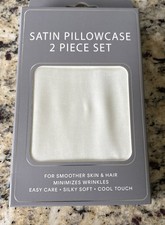 Satin Pillowcase 2 Piece Set NIB Easy Care Silky Soft Cool Touch Smoother Skin