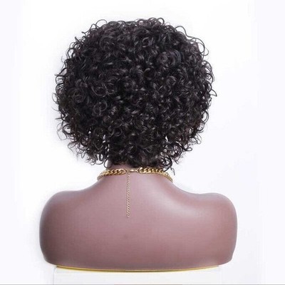 Deep Wave Lace Front Human Hair Wigs Short Curly Pixie Wig For Women UK Cut NEU