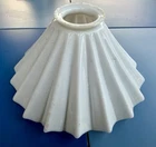Antique Vtg Tall Victorian Milk Glass Oil Lamp Shade 8” Ruffled Design