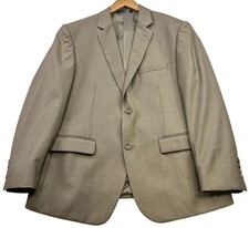 Caravelli Mens Slim Fit Two Button Blazer Sport Coat Long Sleeve Size 40S Tan