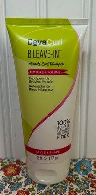 SEALED DevaCurl TEXTURE & VOLUME B'LEAVE-IN MIRACLE CURL PLUMPER 6 OZ deva
