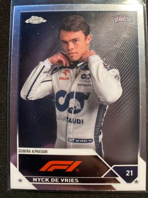 2023 TOPPS Chrome Formula 1 Racing Cards 67 Nyck De Vries Scuderia AlphaTauri RC