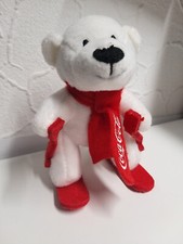Coca Cola Skifahrer Eisb&auml;r Kuscheltier Stofftier B&auml;r Teddy  Werbefigur neuwertig