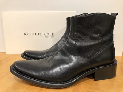 kenneth cole black leather boots