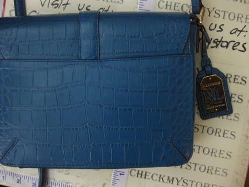 NUEVO CON ETIQUETAS $228 BOLSO MENSAJERO LAUREN RALPH LAUREN DARWIN NUEVO CROCK BANDOLERA TURKISHBL - Imagen 18 de 21