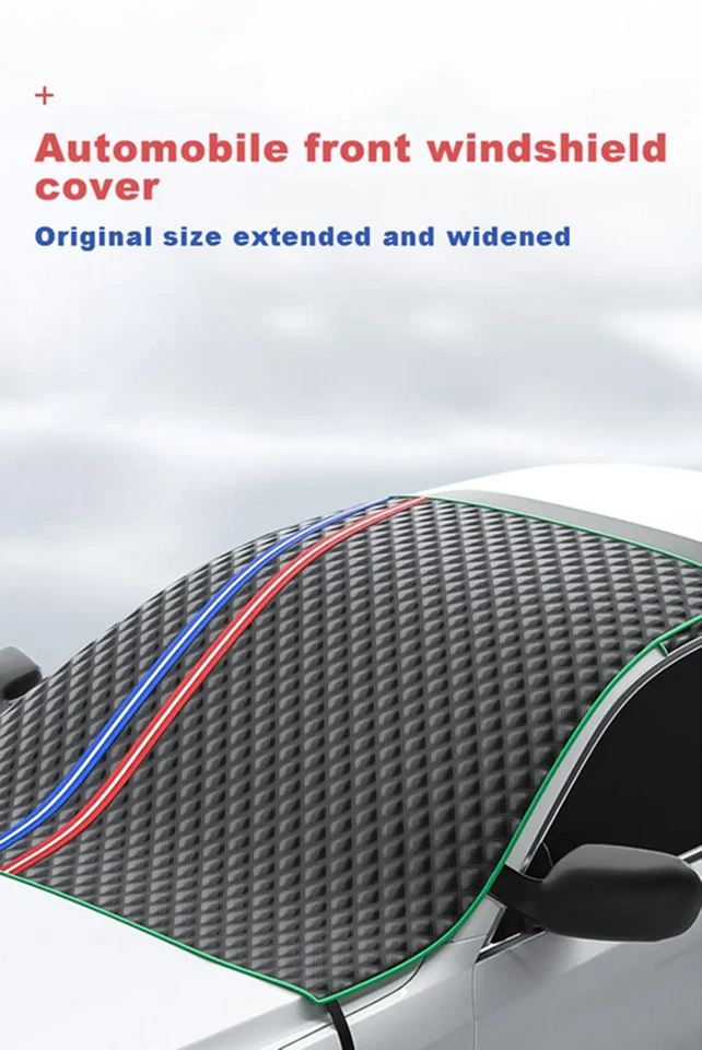 Protector de cubierta de parabrisas de coche invierno nieve hielo polvo protección contra escarcha parasol negro Foto 3 de 4