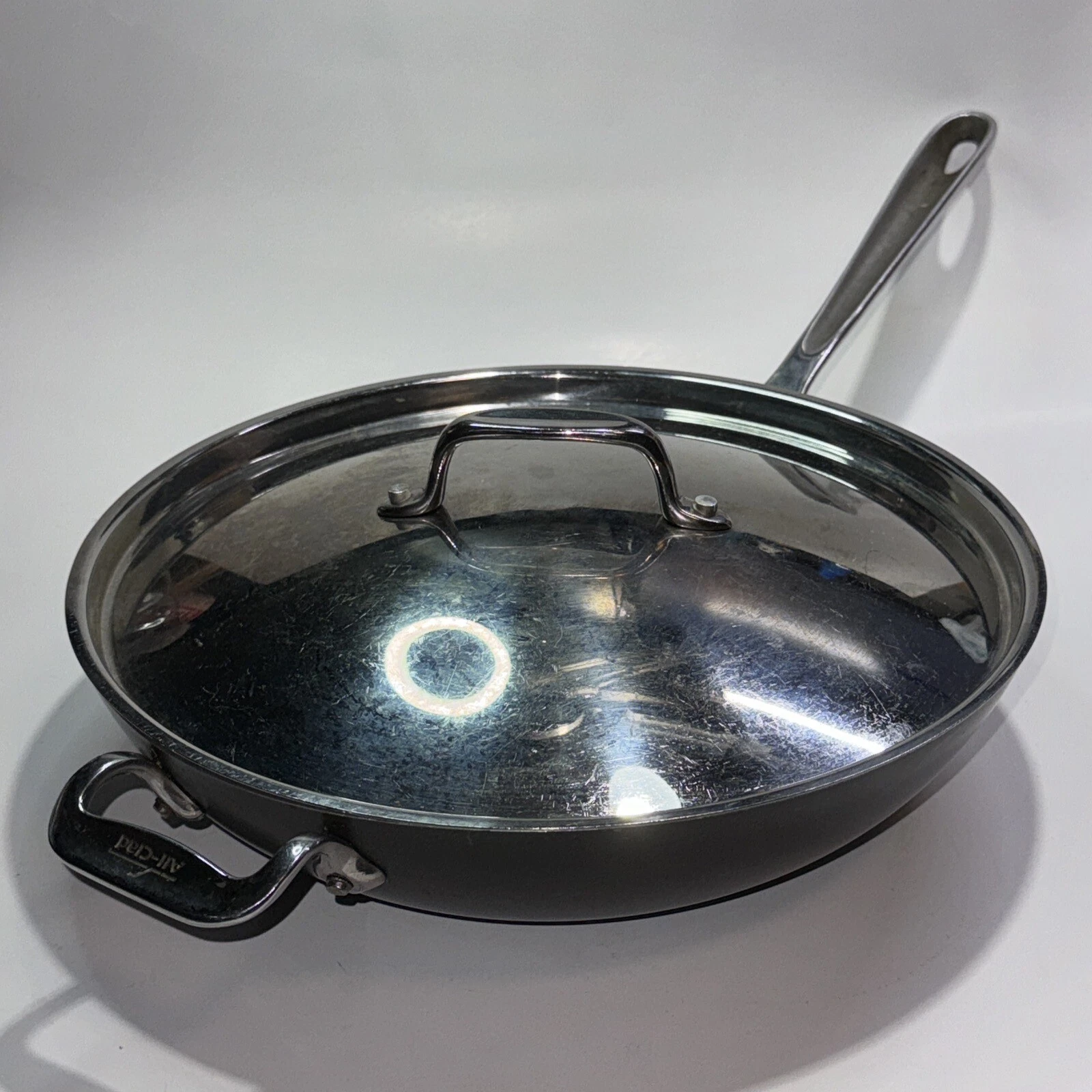 All-Clad Ltd 12" Wok Long Handled W/ Shallow Domed Lid Pre Owned