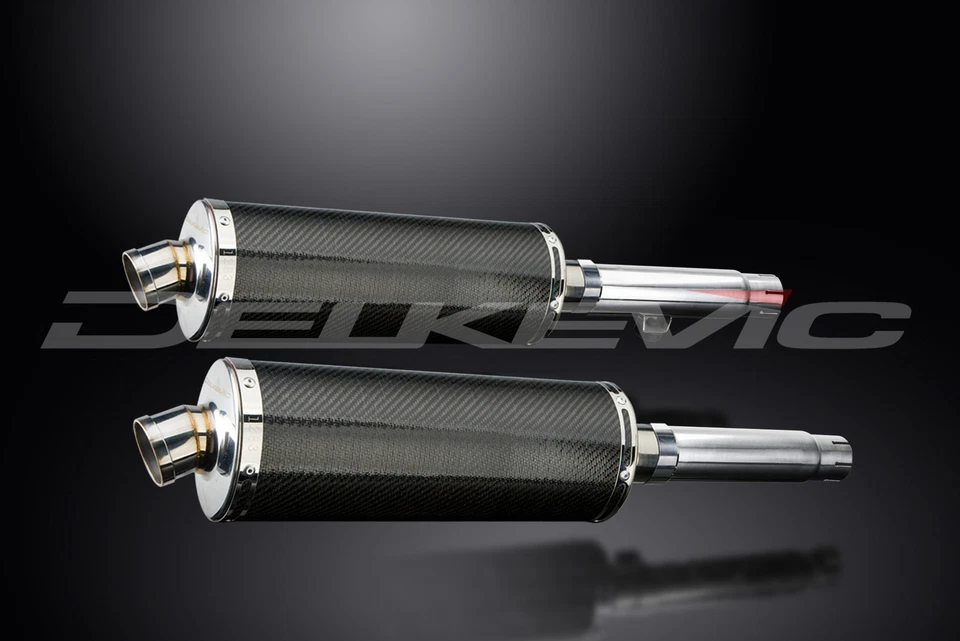 Kit de silenciador de escape de carbono oval 14" Honda CB450 K3-K7 1970-1974 - Imagem 3 de 4