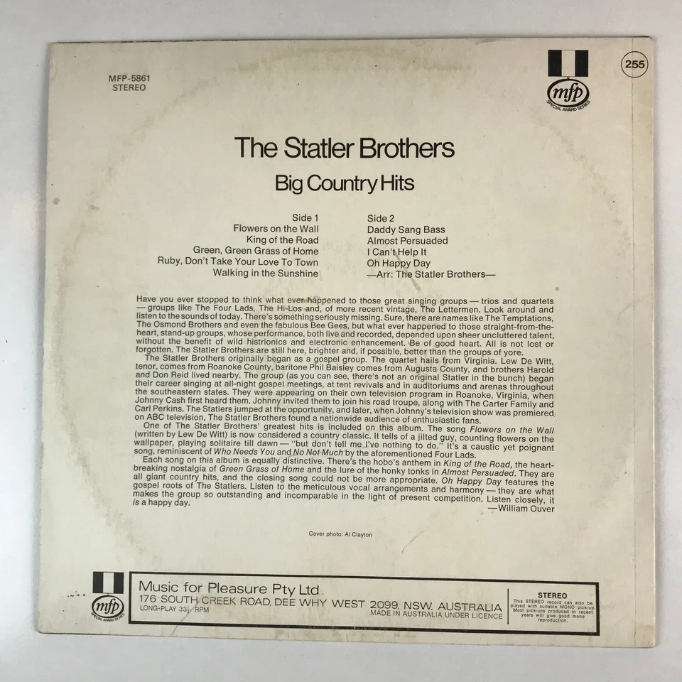 The Satler brothers (Big Country Hits) Vinyl LP Record Album - Image 2 of 4