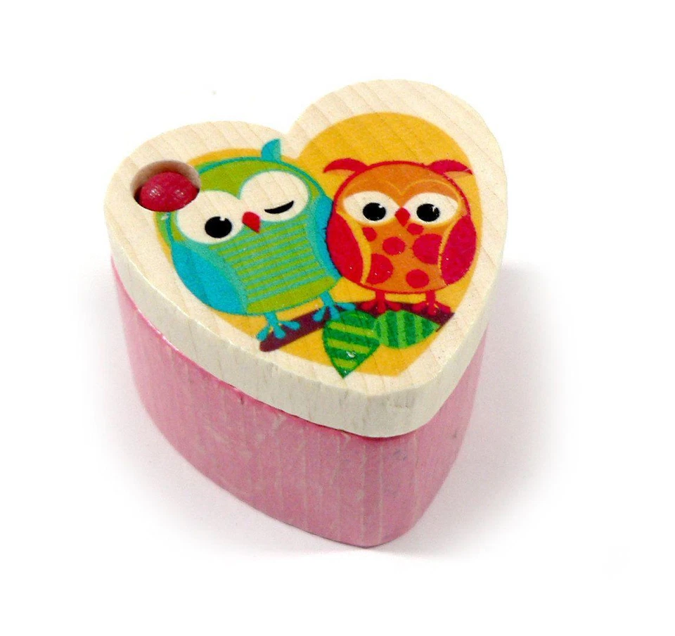 HESS HOLZ SPIELZEUG Holzspielzeug Holzdose für Milchzähne mit Eule BxLxH 45x40x35mm NEU Zahn Zahnbox