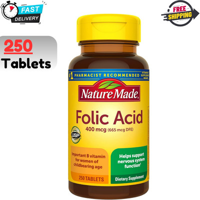 Nature Made Folic Acid 400 mcg (665 mcg Dfe) 250 Tablets