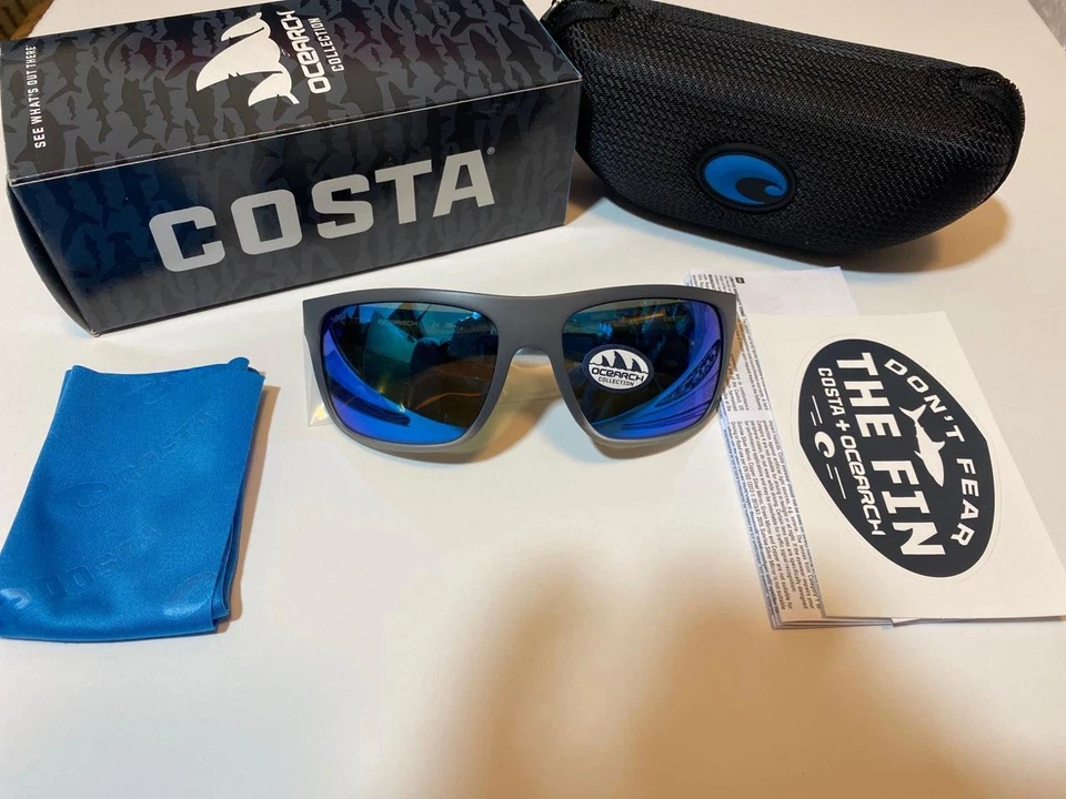 Costa Del Mar Broadbill Sunglasses Ocearch 580G Matte Fog Gray/Blue Glass - Image 2 of 4