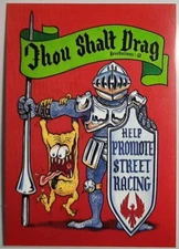 1996 Rat Fink card "Thou Shalt Drag" by Ed "Big Daddy" Roth  