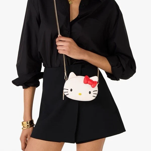 Borsa a tracolla Kate Spade x Hello Kitty Sanrio Mini Head 3D novità nuova con etichette