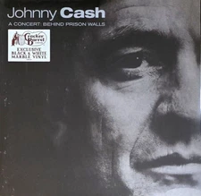 Johnny Cash – Concert Behind Prison Walls - Black & White Marble LP Vinyl - NEW