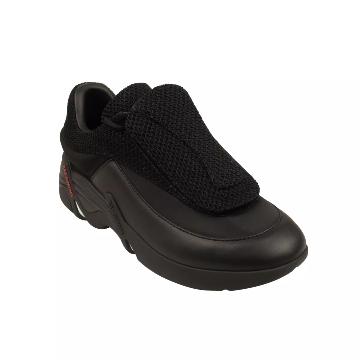 NIB RAF SIMONS Black Antei Knit Leather Sneakers Size 11/44 $450