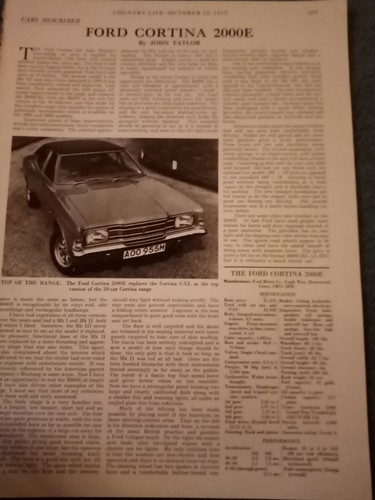Cr15 Ephemera 1973 Motor Car Review Ford Cortina 2000e