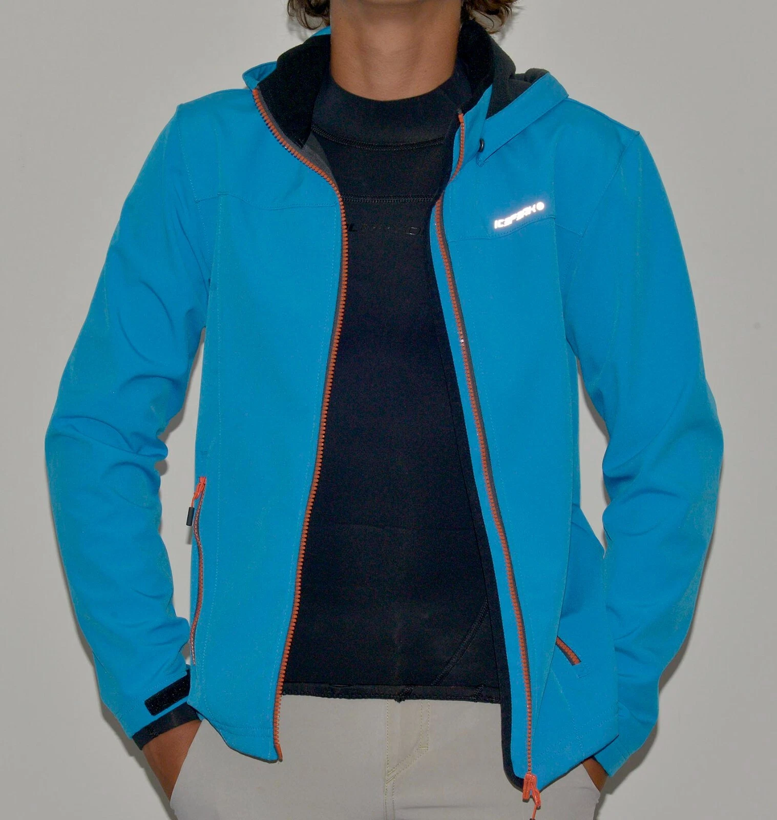Icepeak Kids Outdoor Jacket Blue, Black Fleece Hoodie Full Zip Long Sleeve 13/14