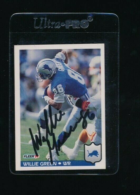 1992 Fleer football #116 Willie Green signed autograph Lions very tough 