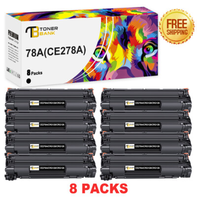 8PK Compatible With HP 78A CE278A Black Toner P1566 M1536dnf P1606dn Printer