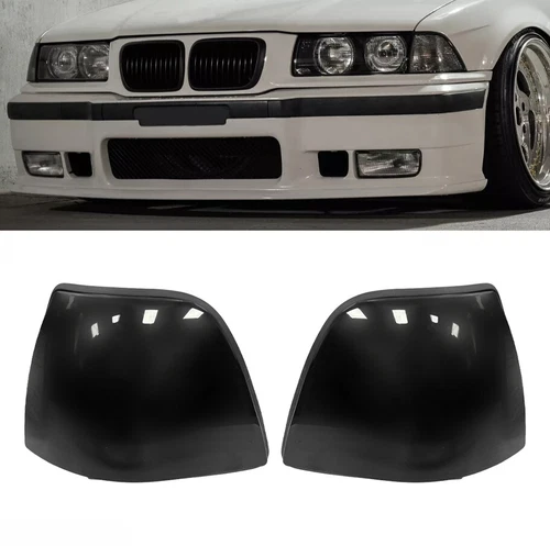 Black Lens Corner Light Indicator Cover For BMW 3 Series E36 4DR 1992-1999