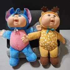 CPK Cappage Patch Kids Set of 2 Everly Elephant & Holiday Reindeer 10" Dolls