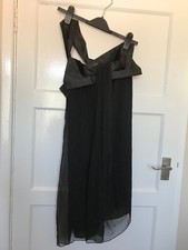 Next Little Black Dress Sleeveless One Strap Off Shoulder Bow Detail UK Size 10