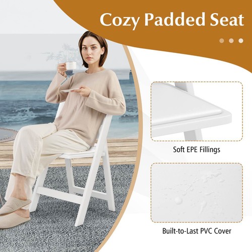 4 Pack Resin Folding Chairs w/ 550KG Static Load and Outside Chairs for Home - Picture 2 of 8