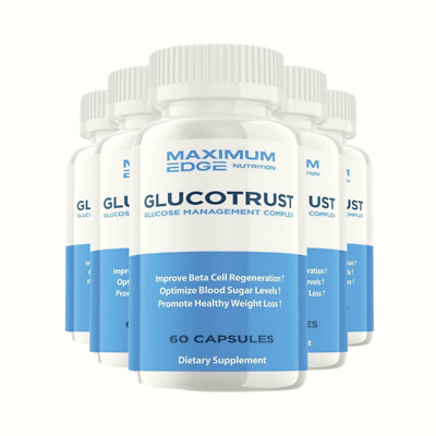 5-Pack Glucotrust - Glucotrust Blood Sugar Support Supplement - 300 Capsules