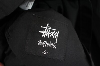 Stussy x Sophnet Japan Mens Small Big Logo Trench Coat Jacket RARE