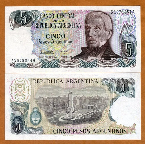Argentina, 5 Pesos Argentinos, (1983 - 1985) P-312, UNC