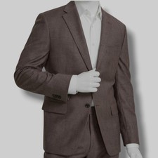 Tommy Hilfiger Men's Brown Wool Plaid Modern-Fit Sport Coat Jacket Size 36S