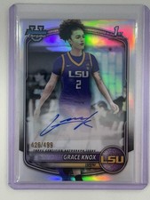 Grace Knox 2025-26 Bowman Chrome Basketball Card cpa-gk auto 1st Refractor /499