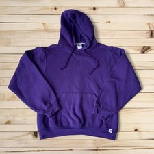 Russell Athletic Purple Hoodie Vintage Blank Pullover Sweatshirt