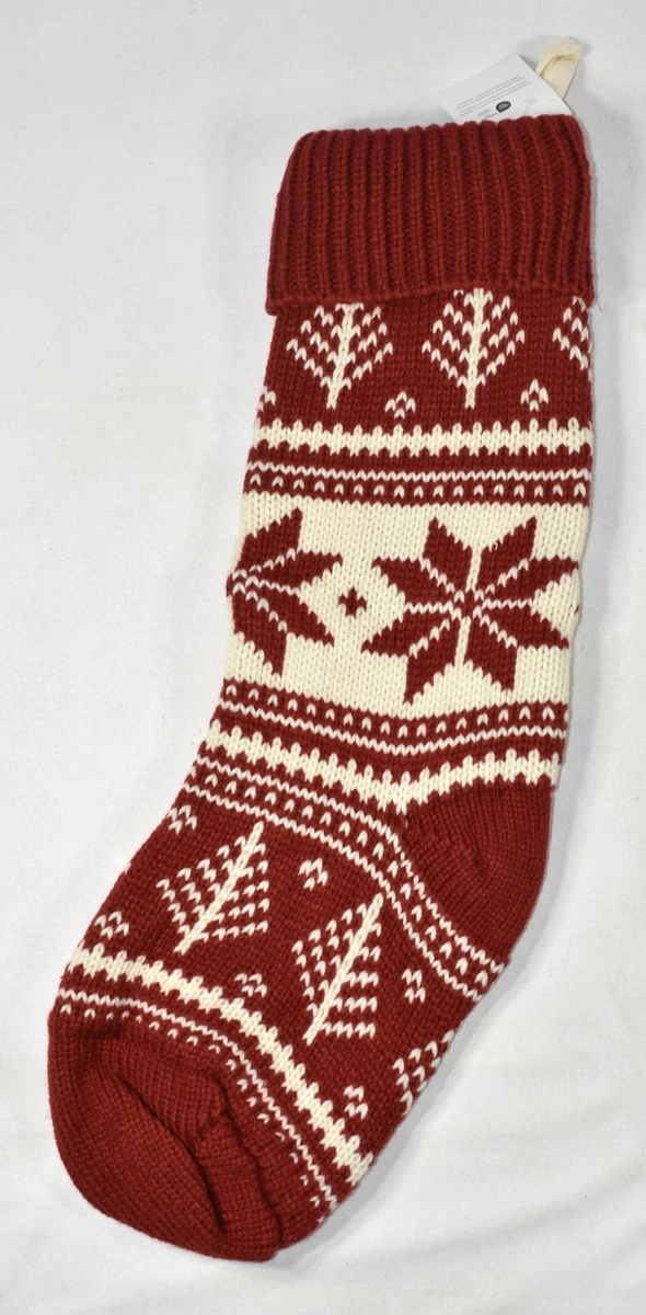 Collants Pieds Motif Fair Isle (Noël) Rouge - Taille Unique - Pour Femme - Neuf Avec étiquettes