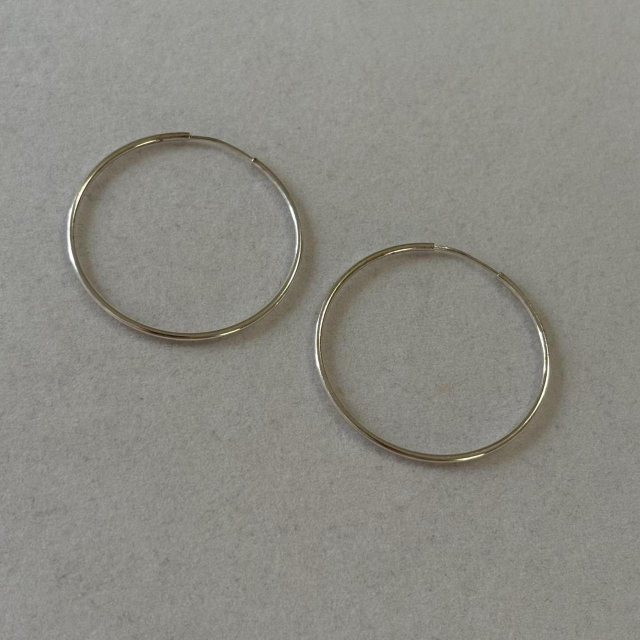 925 Sterling Silver Dainty Thin Basic Medium Size… - image 2