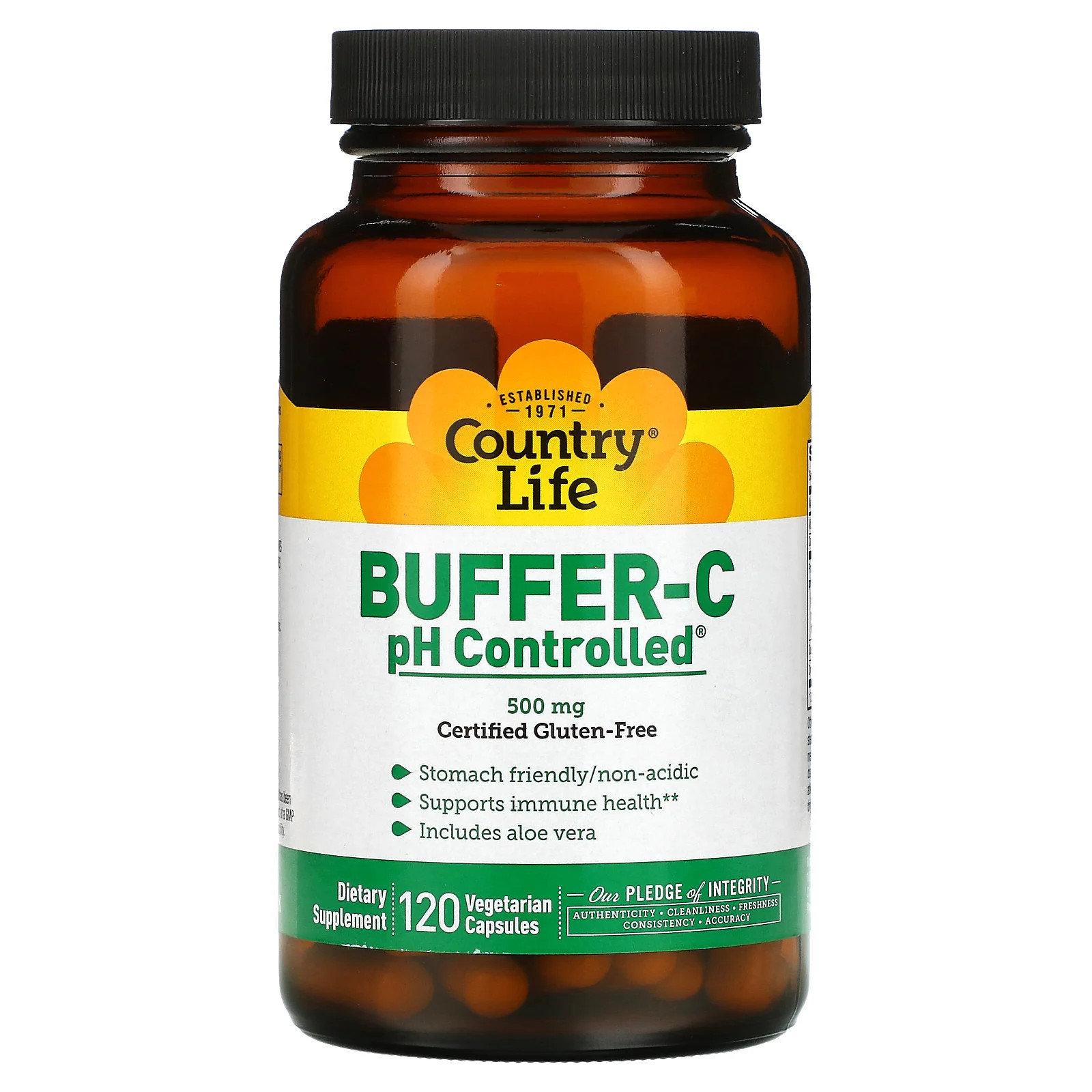Country Life Buffer-C pH- 500  120    , GMP
