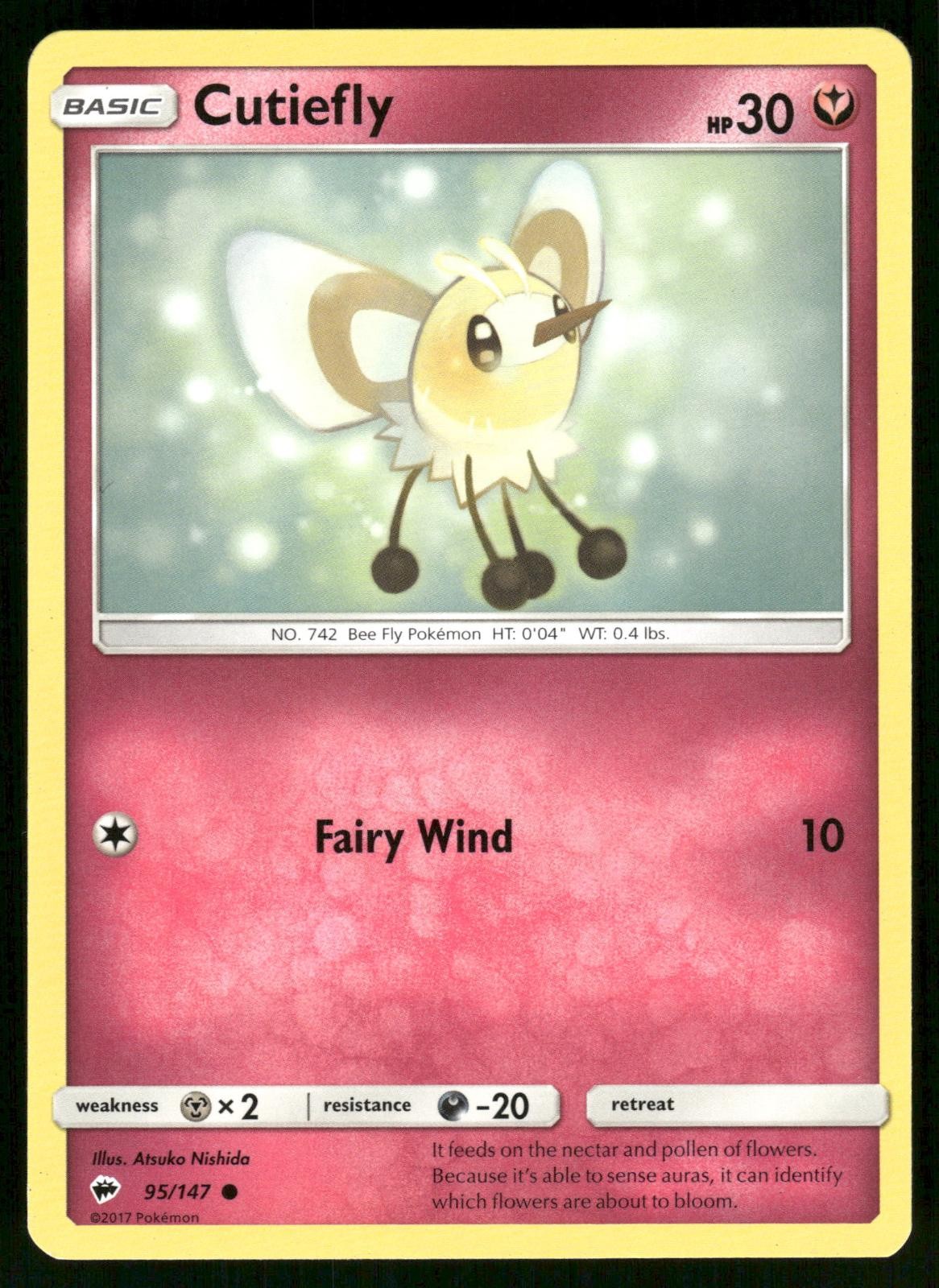 Cutiefly 95/147 Common Burning Shadows Pokemon Lightly Played