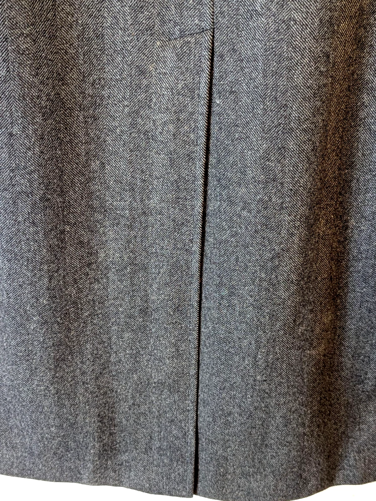 Vintage Men Wool Overcoat 42 R Charcoal Grey Herringbone Dewmoor Malcolm Kenneth image 13