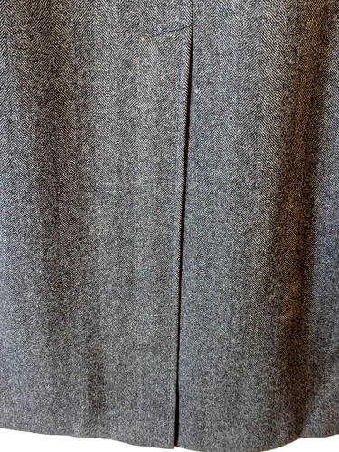 Vintage Men Wool Overcoat 42 R Charcoal Grey Herringbone Dewmoor Malcolm Kenneth image 13