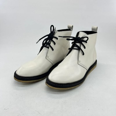 Clarks Originals Schnürstiefeletten Desert Boots Damen UK5,5 weiß Leder Krepp 