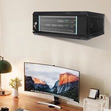 4U 24" Deep Wall Mounted Network Server Rack Data Cabinet Enclosure Glass Front