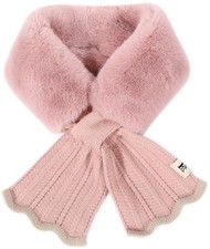 Kids Girls Winter Fur-Collar-Scarf Cold-Weather One Size, Pink
