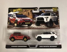 HOT WHEELS NEW TWIN 2 PACK SUBARU CROSSTREK 2018 TOYOTA 4RUNNER CAR CULTURE