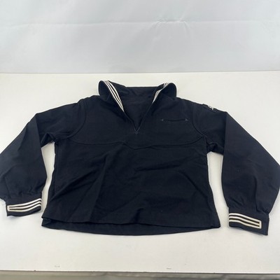 Vintage US Navy Sailor Cracker Jack Top Pullover Tunika schwarz 80er Gr. 44 R