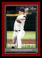 2022 Panini Three and Two #P-47 Peyton Battenfield Prospects Red #/6