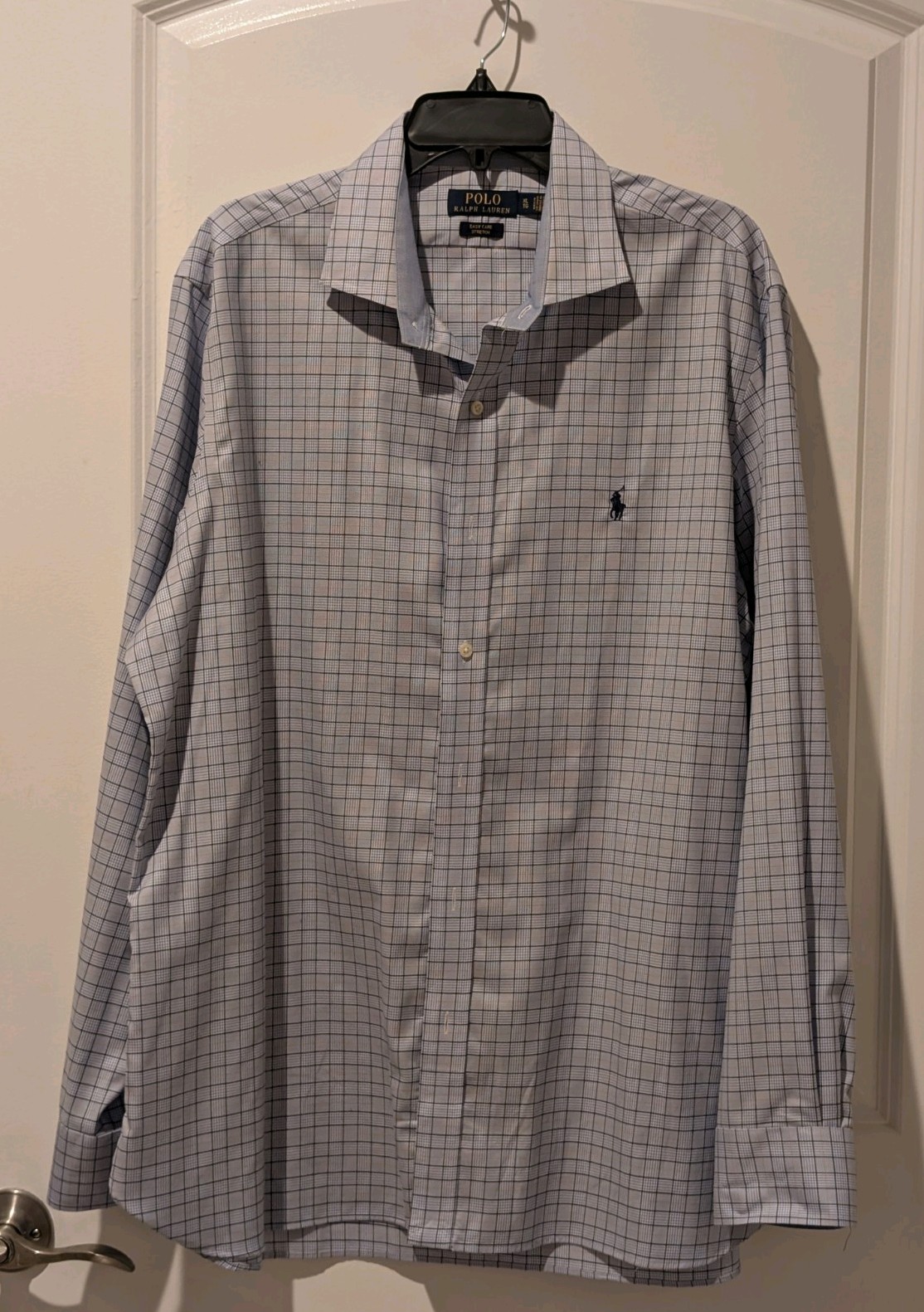 Polo Ralph Lauren Men's Long Sleeve Shirt Blue Plaid, Button Down, Size XL